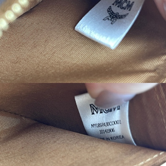 MCM Full set wallet on chain crossbody bag Millie leather Camel in leather logo - Picture 11 of 15